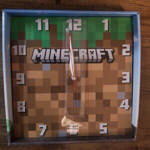 Minecraft Grass Block Square Wall Clock
